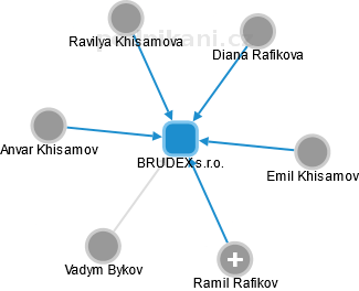BRUDEX s.r.o. - náhled vizuálního zobrazení vztahů obchodního rejstříku