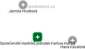 Společenství vlastníků jednotek Karlova Huť 73 - náhled vizuálního zobrazení vztahů obchodního rejstříku