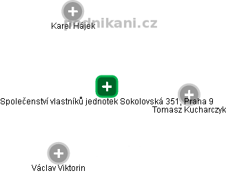 Společenství vlastníků jednotek Sokolovská 351, Praha 9 - náhled vizuálního zobrazení vztahů obchodního rejstříku