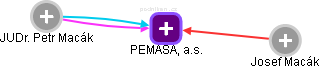PEMASA,  a.s. - náhled vizuálního zobrazení vztahů obchodního rejstříku