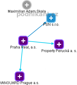 Praha Real, a.s. - náhled vizuálního zobrazení vztahů obchodního rejstříku