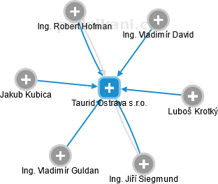 Taurid Ostrava s.r.o. - náhled vizuálního zobrazení vztahů obchodního rejstříku
