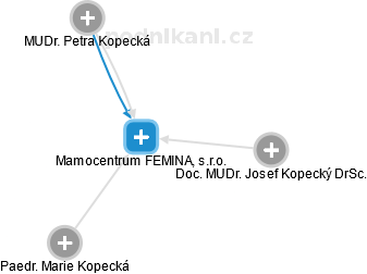 Mamocentrum FEMINA, s.r.o. - náhled vizuálního zobrazení vztahů obchodního rejstříku
