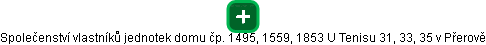Společenství vlastníků jednotek domu čp. 1495, 1559, 1853 U Tenisu 31, 33, 35 v Přerově - náhled vizuálního zobrazení vztahů obchodního rejstříku