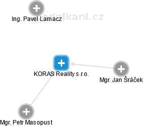 KORAS Reality s.r.o. - náhled vizuálního zobrazení vztahů obchodního rejstříku