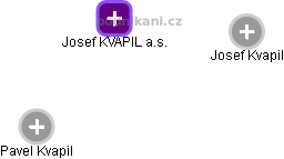 Josef KVAPIL a.s. - náhled vizuálního zobrazení vztahů obchodního rejstříku