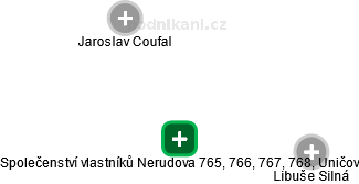 Společenství vlastníků Nerudova 765, 766, 767, 768, Uničov - náhled vizuálního zobrazení vztahů obchodního rejstříku
