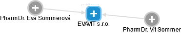 EVAVIT s.r.o. - náhled vizuálního zobrazení vztahů obchodního rejstříku