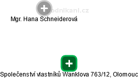 Společenství vlastníků Wanklova 763/12, Olomouc - náhled vizuálního zobrazení vztahů obchodního rejstříku