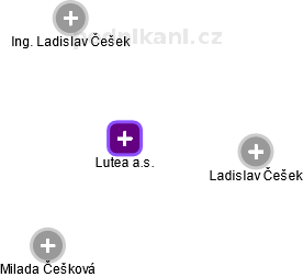 Lutea a.s. - náhled vizuálního zobrazení vztahů obchodního rejstříku