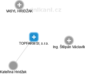 TOPFARM SI, s.r.o. - náhled vizuálního zobrazení vztahů obchodního rejstříku