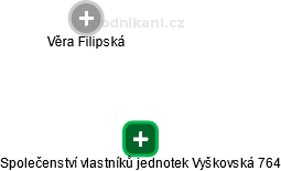 Společenství vlastníků jednotek Vyškovská 764 - náhled vizuálního zobrazení vztahů obchodního rejstříku