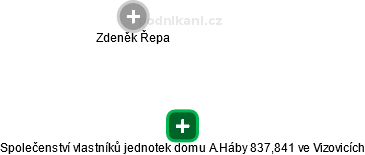 Společenství vlastníků jednotek domu A.Háby 837,841 ve Vizovicích - náhled vizuálního zobrazení vztahů obchodního rejstříku