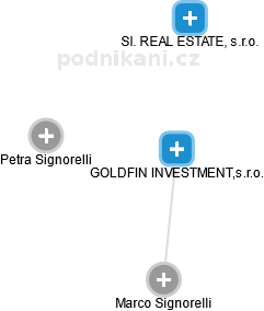 GOLDFIN INVESTMENT,s.r.o. - náhled vizuálního zobrazení vztahů obchodního rejstříku