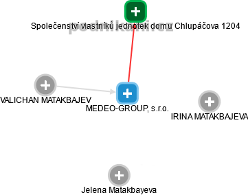 MEDEO-GROUP, s.r.o. - náhled vizuálního zobrazení vztahů obchodního rejstříku