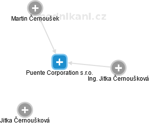 Puente Corporation s.r.o. - náhled vizuálního zobrazení vztahů obchodního rejstříku