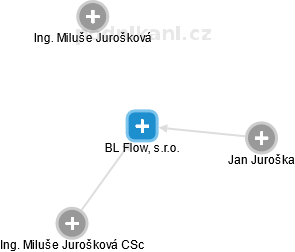 BL Flow, s.r.o. - náhled vizuálního zobrazení vztahů obchodního rejstříku