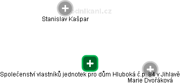 Společenství vlastníků jednotek pro dům Hluboká č.p. 84 v Jihlavě - náhled vizuálního zobrazení vztahů obchodního rejstříku
