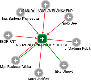 NADAČNÍ FOND MODRÝ HROCH - náhled vizuálního zobrazení vztahů obchodního rejstříku