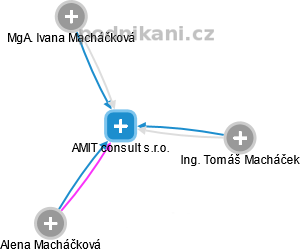 AMIT consult s.r.o. - náhled vizuálního zobrazení vztahů obchodního rejstříku