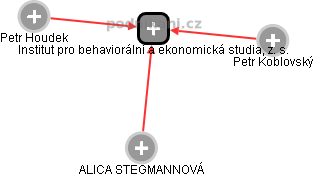 Institut pro behaviorální a ekonomická studia, z. s. - náhled vizuálního zobrazení vztahů obchodního rejstříku