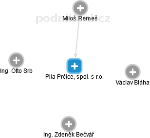 Pila Prčice, spol. s r.o. - náhled vizuálního zobrazení vztahů obchodního rejstříku