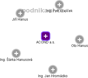 ACOND a.s. - náhled vizuálního zobrazení vztahů obchodního rejstříku