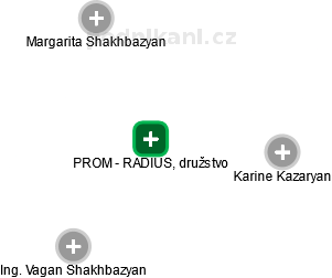 PROM - RADIUS, družstvo - náhled vizuálního zobrazení vztahů obchodního rejstříku