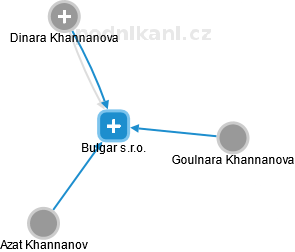 Bulgar s.r.o. - náhled vizuálního zobrazení vztahů obchodního rejstříku