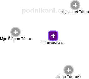 TT invest a.s. - náhled vizuálního zobrazení vztahů obchodního rejstříku