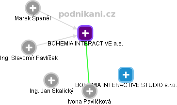 BOHEMIA INTERACTIVE a.s. - náhled vizuálního zobrazení vztahů obchodního rejstříku