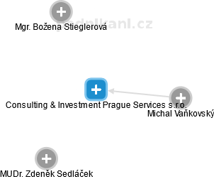 Consulting & Investment Prague Services s.r.o. - náhled vizuálního zobrazení vztahů obchodního rejstříku