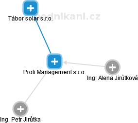Profi Management s.r.o. - náhled vizuálního zobrazení vztahů obchodního rejstříku