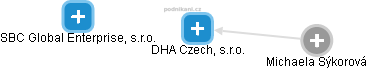 DHA Czech, s.r.o. - náhled vizuálního zobrazení vztahů obchodního rejstříku