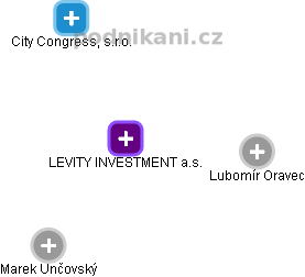 LEVITY INVESTMENT a.s. - náhled vizuálního zobrazení vztahů obchodního rejstříku