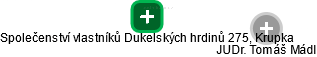 Společenství vlastníků Dukelských hrdinů 275, Krupka - náhled vizuálního zobrazení vztahů obchodního rejstříku