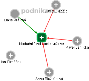 Nadační fond Lucie Králové - náhled vizuálního zobrazení vztahů obchodního rejstříku