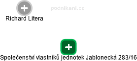 Společenství vlastníků jednotek Jablonecká 283/16 - náhled vizuálního zobrazení vztahů obchodního rejstříku