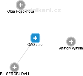 OAO s.r.o. - náhled vizuálního zobrazení vztahů obchodního rejstříku