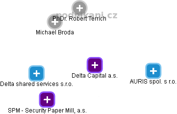 Delta Capital a.s. - náhled vizuálního zobrazení vztahů obchodního rejstříku