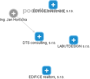 DTS consulting, s.r.o. - náhled vizuálního zobrazení vztahů obchodního rejstříku