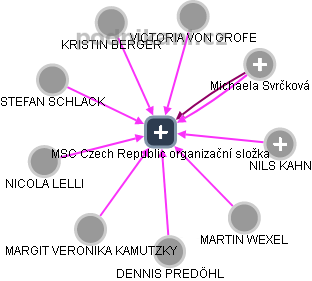 MSC Czech Republic organizační složka - náhled vizuálního zobrazení vztahů obchodního rejstříku