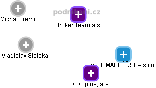 Broker Team a.s. - náhled vizuálního zobrazení vztahů obchodního rejstříku