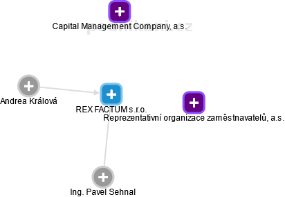 REX FACTUM s.r.o. - náhled vizuálního zobrazení vztahů obchodního rejstříku