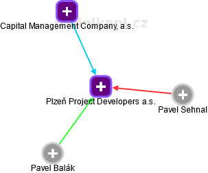 Plzeň Project Developers a.s. - náhled vizuálního zobrazení vztahů obchodního rejstříku