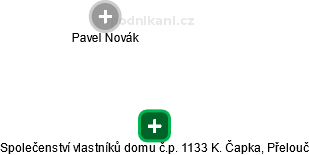 Společenství vlastníků domu č.p. 1133 K. Čapka, Přelouč - náhled vizuálního zobrazení vztahů obchodního rejstříku