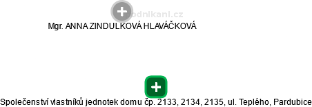 Společenství vlastníků jednotek domu čp. 2133, 2134, 2135, ul. Teplého, Pardubice - náhled vizuálního zobrazení vztahů obchodního rejstříku