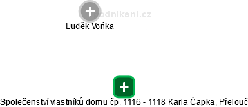 Společenství vlastníků domu čp. 1116 - 1118 Karla Čapka, Přelouč - náhled vizuálního zobrazení vztahů obchodního rejstříku