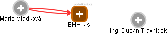 BHH k.s. - náhled vizuálního zobrazení vztahů obchodního rejstříku