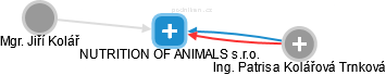 NUTRITION OF ANIMALS s.r.o. - náhled vizuálního zobrazení vztahů obchodního rejstříku